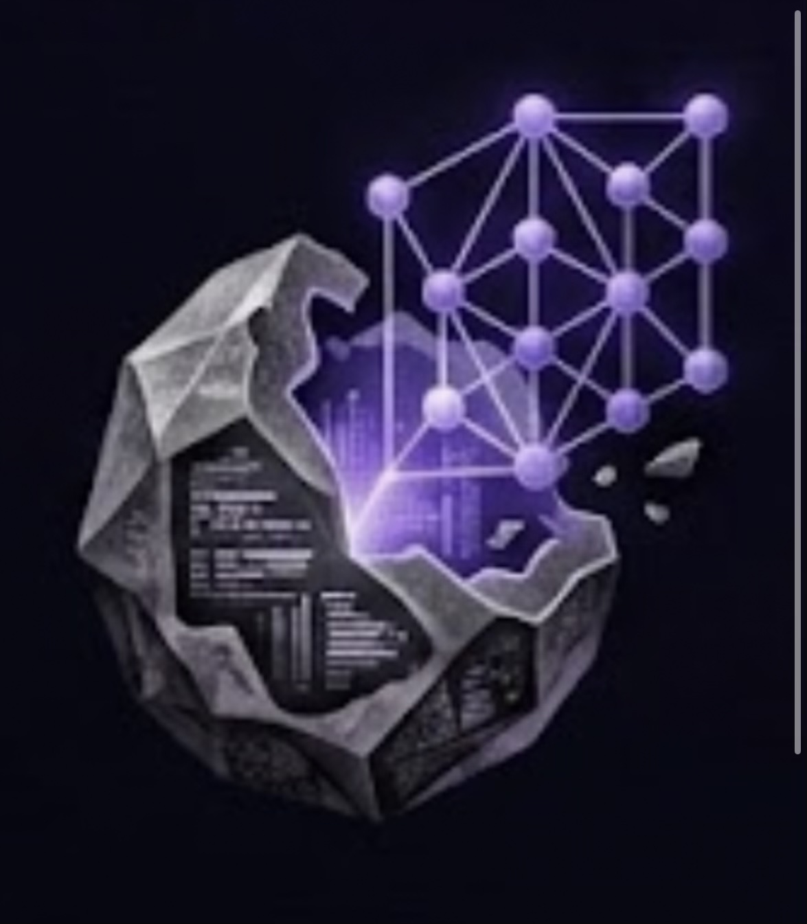 A document breaking open to reveal a network of extracted, structured data